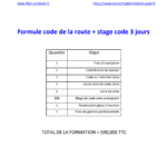 code + stage 3 jours